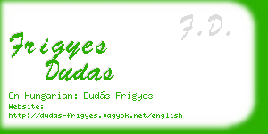 frigyes dudas business card