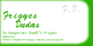 frigyes dudas business card